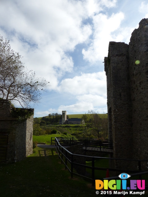 FZ021445 Manorbier church from castle